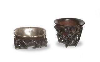 Two Chinese Huanghuali Cups, 18-19th Century