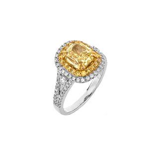 GIA Fancy Light Yellow Diamond Ring