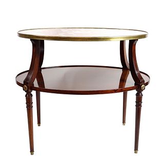 Louis XVI Style Mahogany Two Tiered Side Table