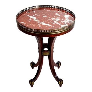 Louis XVI Style Mahogany Pedestal Side Table