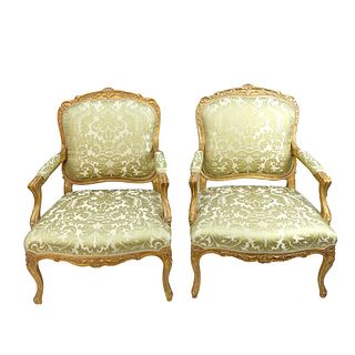 Pair of French Style Fauteuil Chairs
