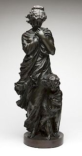 A bronze sculpture, mother and child