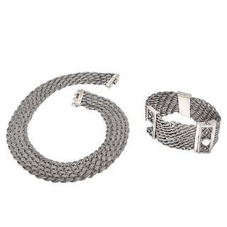 Anatoli Silver Necklace and Bracelet