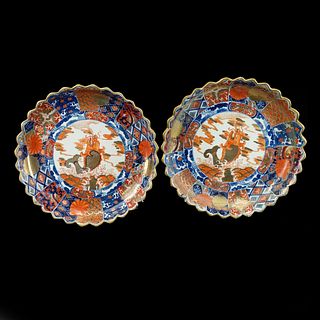 Pair of Antique Japanese Low Bowls