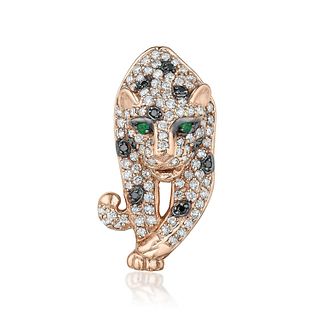 Effy Diamond and Emerald Lapel Pin
