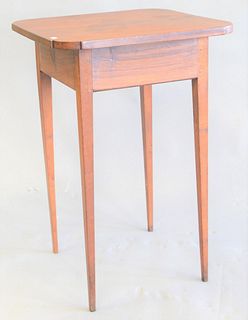Federal candlestand having shaped top and tapered legs, ht. 27", top 18" x 19".