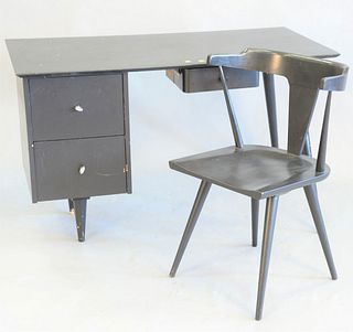Two-piece Paul McCobb for Planner Group to include three-drawer desk along with a side chair, ht. 29", top 24" x 48".
