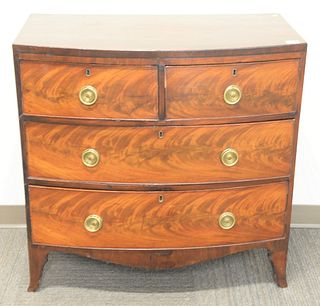 George IV mahogany chest, 2 over 2 drawer, ht. 34", wd. 35", dp. 18 1/4".