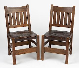 A pair of Gustav Stickley dining chairs, no. 354 1/2