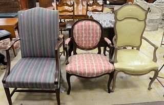 Three chairs to include 2 Louis XV style and 1 Federal style.