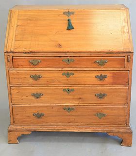 Chippendale cherry slant lid desk, c. 1760, over 4 drawers on bracket feet, ht. 40", wd. 37", dp. 19 1/2".