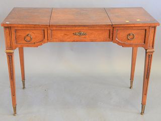 Continental-style fruitwood writing table, ht. 30", top 19" x 42".