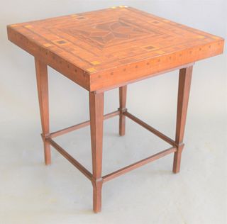 Center table having inlaid top, ht. 26", top 24" x 24".