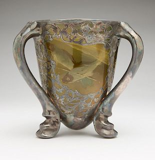 Alvin silver-overlaid Rookwood presentation cup