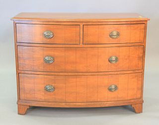 Georgian-style walnut bow front chest having 2 short and 3 long drawers, raised on bracket feet, ht. 31", wd. 42", Estate of Marilyn Ware Strasburg, P