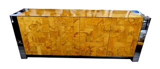 PAUL EVANS CITYSCAPE METAL AND BURL SIDEBOARD