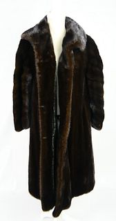FULL LENGTH BROWN MINK COAT WITH BELT UNION