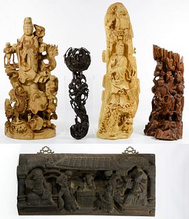 Asian Carved Wood Figure Assortment