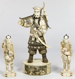 Asian Carved Faux Bone Figurine Assortment