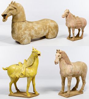 Asian Style Tang Terracotta Horse Figurine Assortment