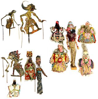 Indonesian Shadow Puppet and Chinese Hand Puppet Assortment