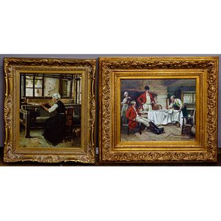 J. Phillips (European, 20th Century) Oils on Canvas