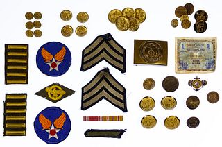 Military Button and Badge Assortment