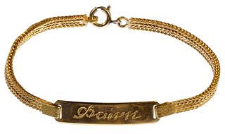 18k Gold Identification Bracelet