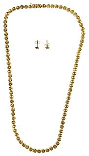 14k Gold Necklace and Earring Set