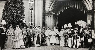 Litho 1896 Wedding Group at Coburg Grand Duke &Duchess
