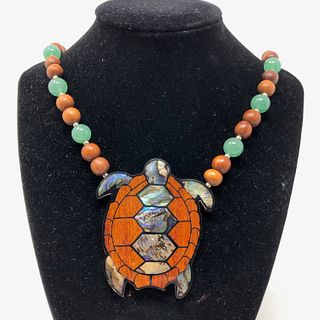 Sea Turtle Inlay Shell Necklace