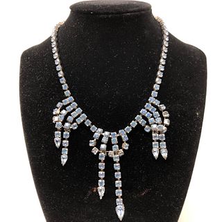 Vintage Light Blue Crystal Necklace