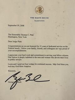 Signed George W. Bush Letter