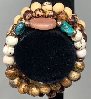 Set of 3 Handmade, Tribal-Style Stretch Bracelets