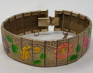 Asian Inspired Hand Painted Bracelet