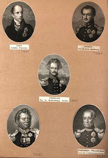 Collage of Antique Royalty Cameo Lithographs