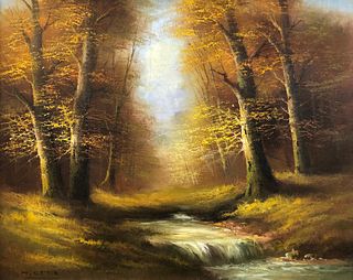 Forest Scene Oil by Otto