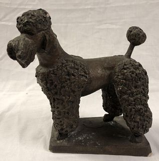 Antique French Standard Poodle Statue