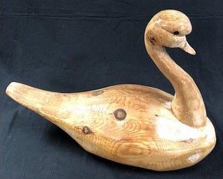 CLEARANCE-Large Canadian Carved Wood Swan