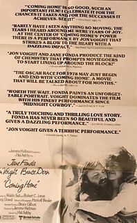 Original Coming Home Jane Fonda, John Voight Movie