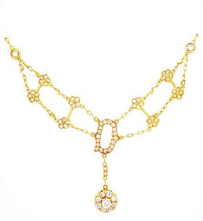 18k Gold & Diamonds Rosetta Necklace