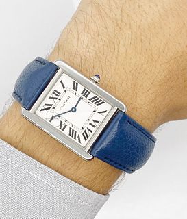 Cartier Tank Solo watch in stainless steel Ref: 3169