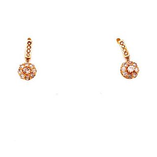 18k Gold Diamond Victorian Rosetta Earrings