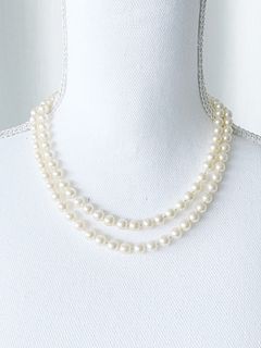Fresh water Pearls Necklace 18k Gold & Diamonds clasp