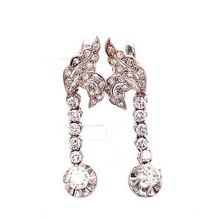 Platinum & Diamonds drop Earrings