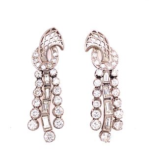 Art Deco Platinum & Diamonds Earrings