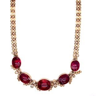Victorian 14k Gold & Turmaline Necklace
