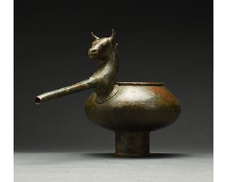 WESTERN ASIATIC SPOUTED VESSEL WITH BULL HEAD