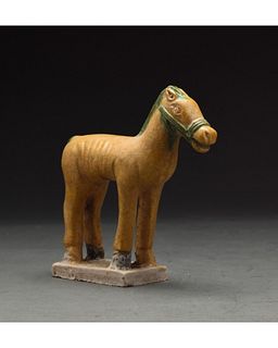 CHINESE MING DYNASTY GLAZED HORSE FIGURE - ASTROLOGICAL