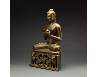 A LARGE BRONZE FIGURE OF BUDDHA, TIBET